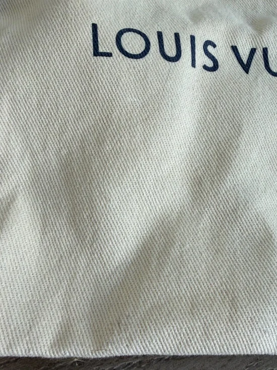 Louis Vuitton Small Drawstring Dust Bag Breathable 6.5” x 6.5” Cotton Cream Blue - Picture 3 of 6